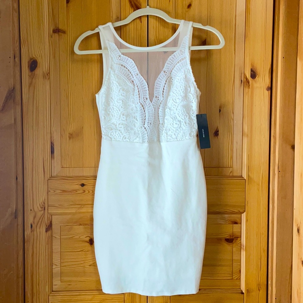 Lulus Coquina White Lace Bodycon Dress